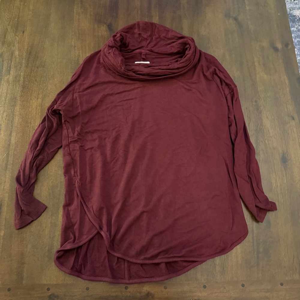Lou &‎ Grey Maroon Cowl Neck Shirt